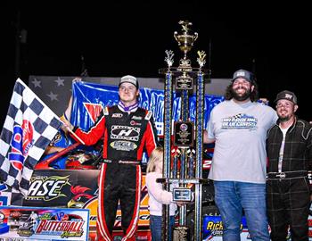 The Valvoline American Late Model Iron-Man Series and Ultimate Heart of America Super Late Model Series would co-sanction the 37th Annual VP Racing Fuels Paul “Butterball” Wooldridge Memorial at Richmond Raceway in Richmond, KY on Saturday, October 12.  Cory Hedgecock of Loudon, TN would lead all fifty-nine laps of the event and claim the $12,059 payday.