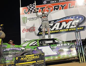 Tyler Erb wins the National 100 at East Alabama Motor Speedway on November 3