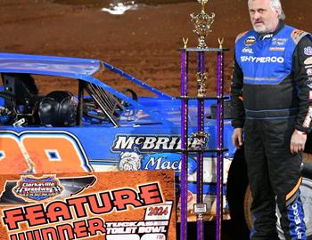 Dennis Erb Jr. collected $2,500 for his Tuckasee Toilet Bowl 20 win at Clarksville (Tenn.) Speedway on Saturday, March 2.