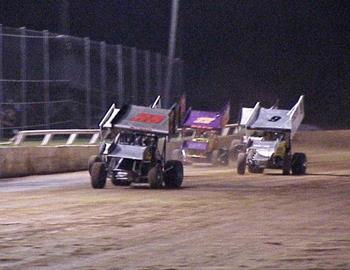 Down the frontstretch at I-30