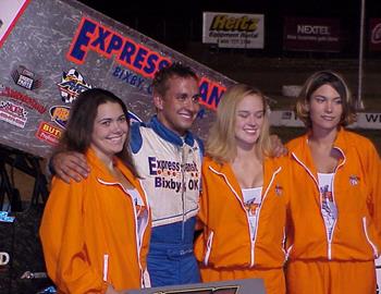 Darren Stewart in victory lane at MMP