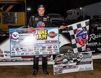 Hudson ONeal in Victory Lane at Atomic Speedway on June 1.