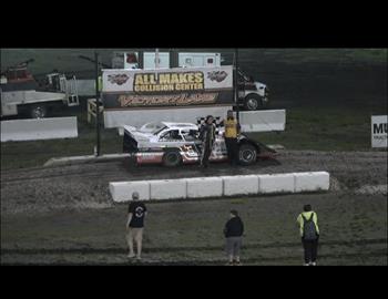 Drew Baker wins at Shelby County Speedway during the IMCA late models feature on May 3.
