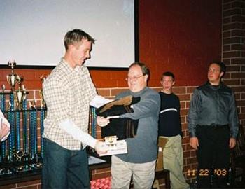 Jake Pierson accepts Rookie of the Year honors