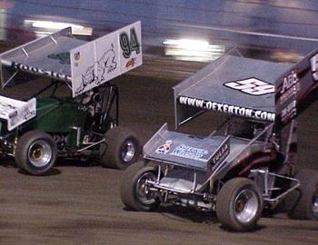 Dex Eaton (59) races with Cody Branchcomb (94)