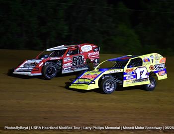 Monett Motor Speedway (Monett, MO) – USRA Heartland Modified Tour (HMT) – Larry Phillips Memorial – June 27-28, 2025. 