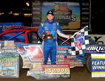 Hudson ONeal scored his first-ever Volusia Speedway Park victory on Monday, Feb. 13 with a $7,000 DIRTcar Nationals triumph. *(Jim Denhamer image)*