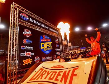 For the second time in a week Chris Madden led every lap of a Karl Kustoms Bristol Dirt Nationals feature to pocket a $50,000 check a Bristol (Tenn.) Motor Speedway.