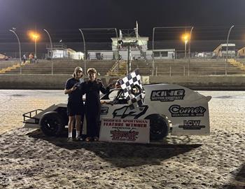 Parker Price won the Crate Racin USA Sportsman Modified feature at Magnolia Motor Speedway on June 28.