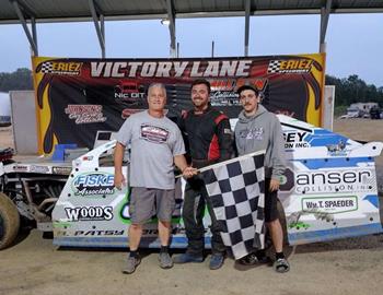 Zack Eller won at Eriez Speedway on July 21