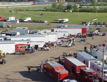 Overlooking the pit area