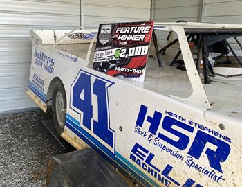 Bryce Clark claimed the Late Model feature win on April 12 at Two Dollar Pistol Motor Speedway.