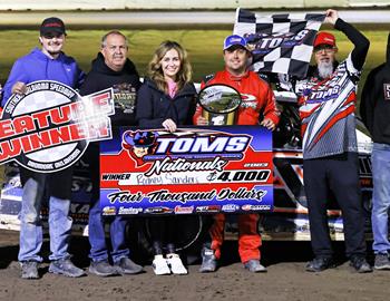 Rodney Sanders wins the eighth annual TOMS Nationals at Southern Oklahoma Speedway (Ardmore, OK) on November 4, 2023. (Mike Frieri photo)