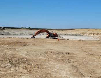 One of two excavators.