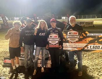Gunnar picked up the $1,500 KKM Challenge win at Sweet Springs (Mo.) Motorsports Complex on Sept. 9.
