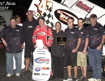 Jason Johnson and crew enjoy victory lane