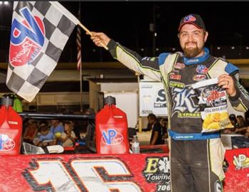 Austin Horton wins the Jail Breaker Topless Outlaw Series feature at Senoia Raceway on June 21.