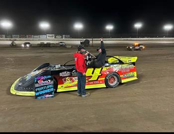 Charles Field claims his 7th win of the year at Buxton Speedway on September 7 with the UMP Super Late Models