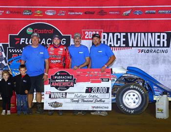 Hudson ONeal scored the $20,000 Castrol FloRacing Night in America win at Brownstown Speedway on Sept. 25.