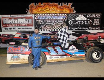 Jason Partin won the Late Model division during the Pre-Season Warm Up Race at Duck River Raceway on April 19.