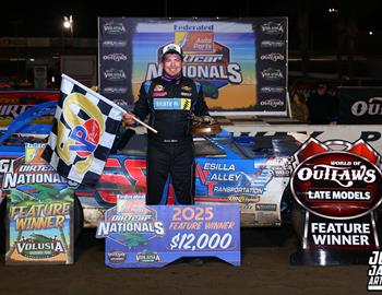 Volusia Speedway Park (De Leon Springs, FL) – World of Outlaw Late Model Series – DIRTcar Nationals – February 10th-15th, 2025. (Josh James Artwork)