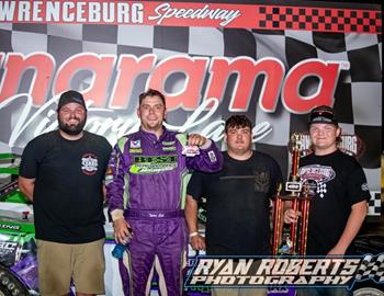 Tyler Erb brings home a $5,000 payday from his win at Lawrenceburg Speedway on May 18. (Photo: Ryan Roberts Photography)