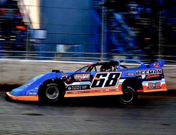 Adam Stricker collected the $5,000 Super Late Model victory on Saturday, March 30 at Florence Speedway (Union, Ky.). (Steve Alcorn image)