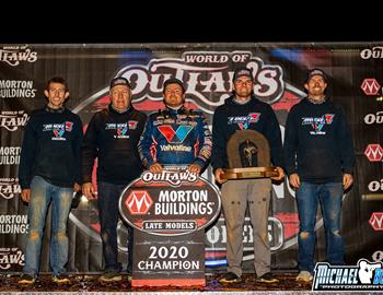 With 14 wins, 31 Top-5’s, and 36 Top-10 performances in 40 tour events, Brandon Sheppard claimed his third World of Outlaws Late Model Series championship. 