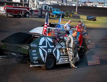 Cody Thompson races with the Hunting for Heroes Salute to Veterans tour at Boone Speedway (Boone, IA) on July 27, 2024.