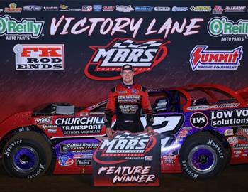 Bobby Pierce wins the prelim night of the Nippy 50 at Maquoketa Speedway on March 28. 