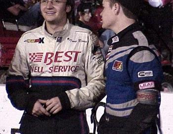 A pair of Juniors talk it up - Tony Bruce, Jr. (left) and Ricky Stenhouse, Jr. (right)