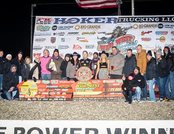 Bobby Pierce won the Rio Grande Waste Services Wild West Shootout Super Late Model finale and point title.