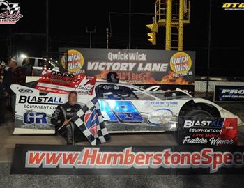 Rob Ledingham raced to a Sunday night North East Late Model Alliance Tour win at Humberstone Speedway.