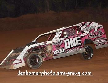 Joseph Joiner Joiner in the Kelby Wright Racing No. ONE IMCA Modified at Southern Raceway on March 4, 2023.