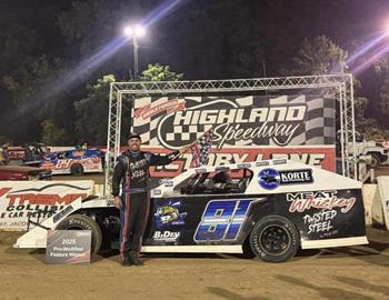 Garett Schumacher won at Highland Speedway on July 5.
