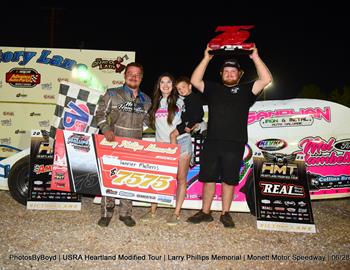 Monett Motor Speedway (Monett, MO) – USRA Heartland Modified Tour (HMT) – Larry Phillips Memorial – June 27-28, 2025. 