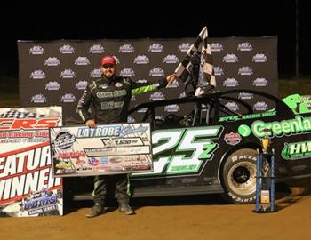 Mason Zeigler wins at Latrobe Speedway during the United Late Model Series (Dave Kittey Memorial) feature on May 10.