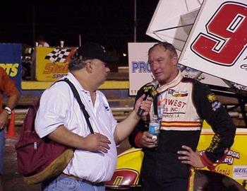 Gary Wright interviewed in victory lane