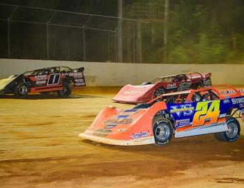 Dylan Yoder wins on July 28 at Hagerstown Speedway during the first feature of the Frank Sagi Tribute