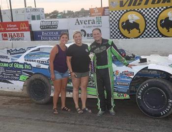 Josh Skorczewski raced to the Wissota Late Model win on Friday night at South Dakota’s Brown County Speedway.