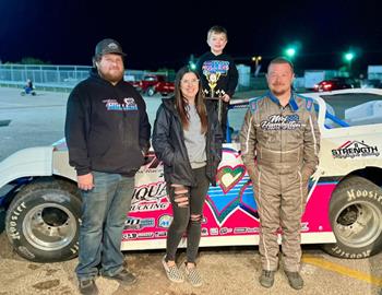 Tanner Mullens wins with the United Rebel Late Model Series at Dodge City Raceway Park (Dodge City, KS) on May 3, 2025.