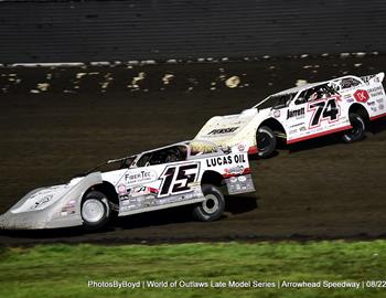 Arrowhead Speedway (Colcord, OK) – World of Outlaws Real American Beer Late Model Series – Sooner State Showdown – August 22nd-23rd, 2025. (Todd Boyd photo)