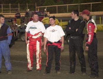 From left to right, Koby Barksdale, Kevin Ramey, J.P, Bailey, Eric Baldaccini and Zach Chappell at opening ceremonies