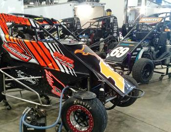 Claytons car getting ready for Monday Practice