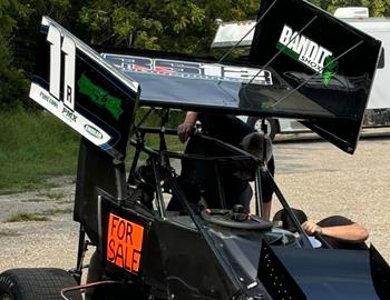 Harrison Robards in the pits at Coles County Speedway (Mattoon, IL) on August 24, 2024.