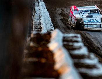 Tanner Mullens on track with the United States Modified Touring Series (USMTS) during the 2024 season.