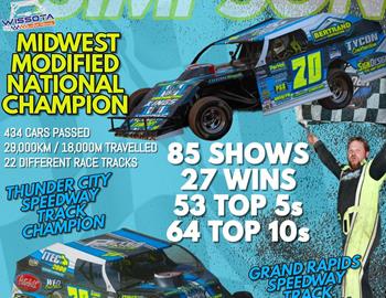 David Simpson was crowned the Wissota Auto Racing Midwest Modified National Champion for 2024, making him the first Canadian to ever win a Wissota National Championship!