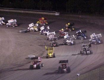 The feature field races into turn one