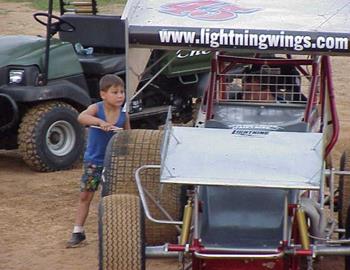 A hard-working pit crew member