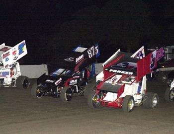 Brian Parker (9), Brian McClelland (87) and Kevin Ramey (7m) lead the three-wide